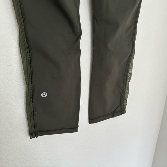 Lululemon Speed Up Crop Leggings High Mesh 21” Inseam Camo Green Size 8 Women’s - Picture 5 of 9